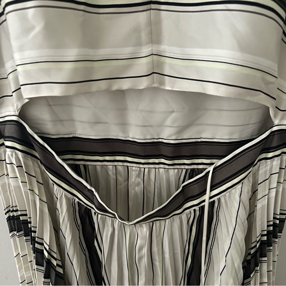 Banana Republic gray and cream silky cutout out back midi dress 12 - Picture 5 of 9